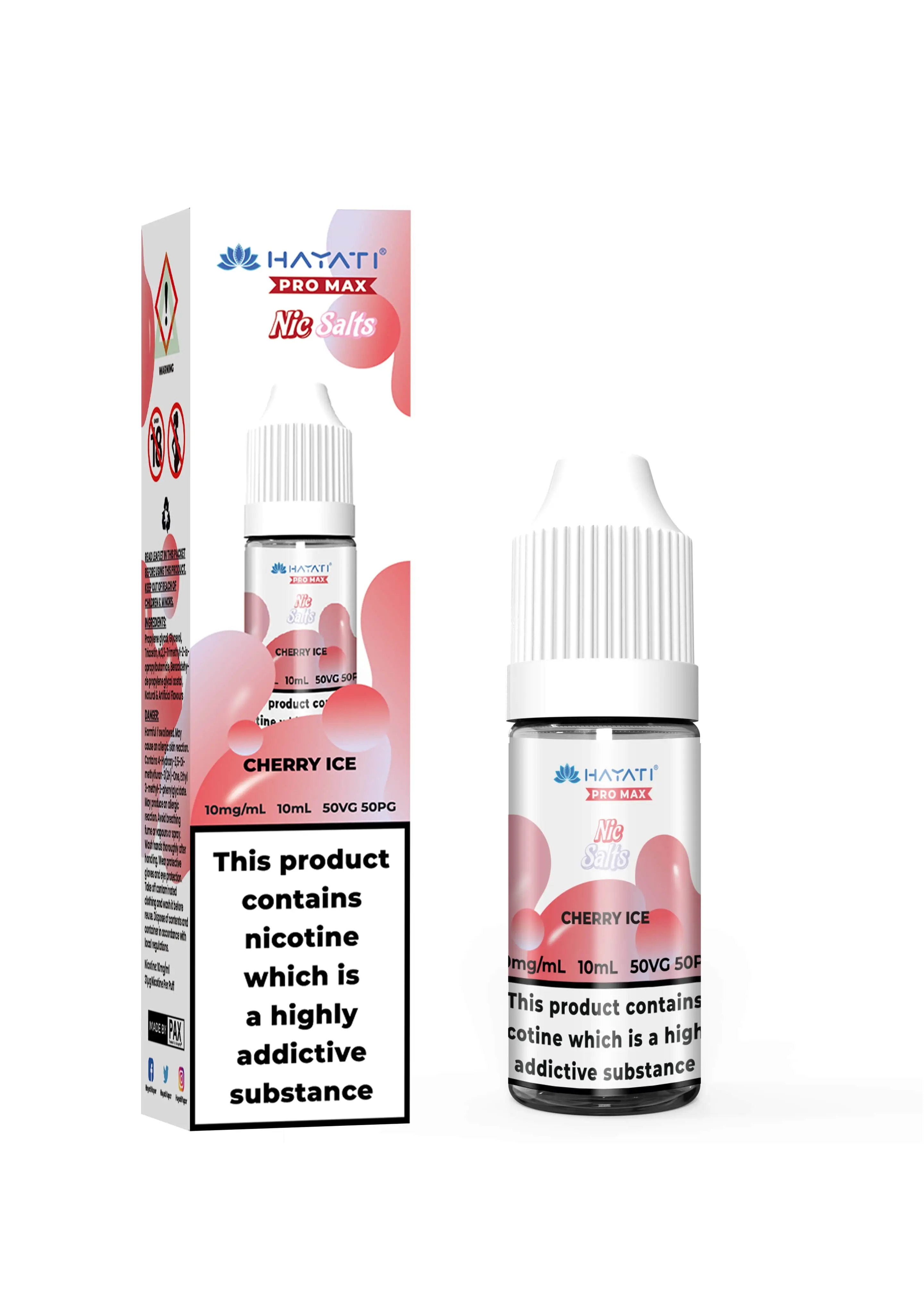 Cherry Ice Nic Salt E-Liquid by Hayati Crystal Pro Max 10ml